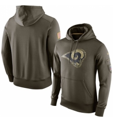 NFL Mens Los Angeles Rams Nike Olive Salute To Service KO Performance Hoodie