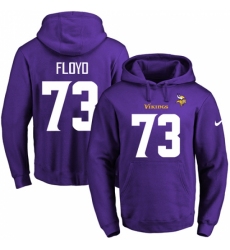 NFL Mens Nike Minnesota Vikings 73 Sharrif Floyd Purple Name Number Pullover Hoodie