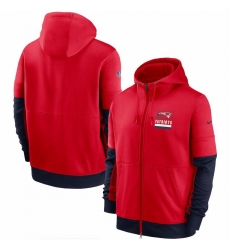 Men New England Patriots Nike Sideline Impact Lockup Performance Full Zip Hoodie Red