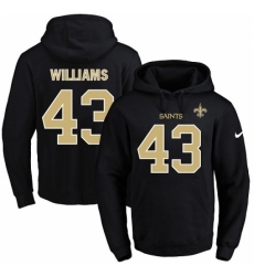 NFL Mens Nike New Orleans Saints 43 Marcus Williams Black Name Number Pullover Hoodie