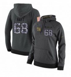 NFL Womens Nike New York Giants 68 Bobby Hart Stitched Black Anthracite Salute to Service Player Performance Hoodie