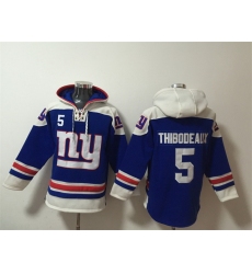 Men New York Giants 5 Kayvon Thibodeaux Blue Ageless Must Have Lace Up Pullover Hoodie