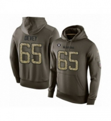 Football Mens Oakland Raiders 65 Jordan Devey Green Salute To Service Pullover Hoodie