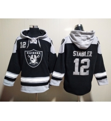 Men Las Vegas Raiders 12 Ken Stabler Stitched Hoodie