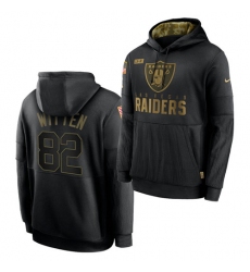 Men Las Vegas Raiders 82 Jason Witten 2020 Salute To Service Black Sideline Performance Pullover Hoodie