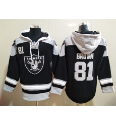 Men Los Angeles Raiders Tim Brown 81 Black Stitched NFL Hoodie