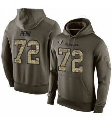 NFL Nike Oakland Raiders 72 Donald Penn Green Salute To Service Mens Pullover Hoodie