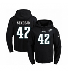 Football Mens Philadelphia Eagles 42 Andrew Sendejo Black Name Number Pullover Hoodie