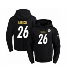 Football Mens Pittsburgh Steelers 26 Mark Barron Black Name Number Pullover Hoodie