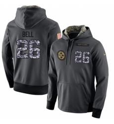 NFL Mens Nike Pittsburgh Steelers 26 LeVeon Bell Stitched Black Anthracite Salute to Service Player Performance Hoodie