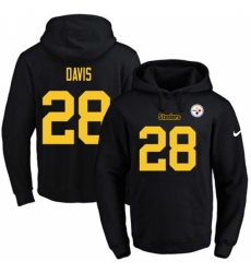 NFL Mens Nike Pittsburgh Steelers 28 Sean Davis BlackGold No Name Number Pullover Hoodie