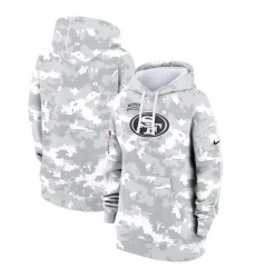 Women San Francisco 49ers 2024 Arctic Camo Salute To Service Club Fleece Pullover Hoodie