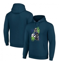 Men Starter College Navy Seattle Seahawks Player X Fleece Pullover Hoodie