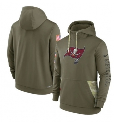 Men Tampa Bay Buccaneers 2022 Olive Salute To Service Therma Performance Pullover Hoodie