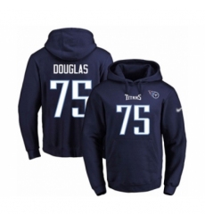 Football Mens Tennessee Titans 75 Jamil Douglas Navy Blue Name Number Pullover Hoodie