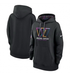 Women Washington Commanders Black 2024 Crucial Catch Club Pullover Hoodie