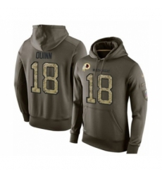 Football Mens Washington Redskins 18 Trey Quinn Green Salute To Service Pullover Hoodie