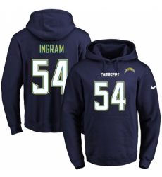 NFL Mens Nike Los Angeles Chargers 54 Melvin Ingram Navy Blue Name Number Pullover Hoodie