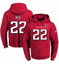 NFL Mens Nike Atlanta Falcons 22 Keanu Neal Red Name Number Pullover Hoodie