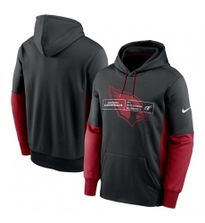 Men Arizona Cardinals Black Color Block Fleece Performance Pullover Hoodie