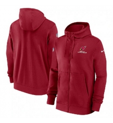 Men Arizona Cardinals Black Sideline Club Performance Full Zip Hoodie