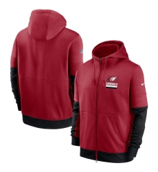 Men Arizona Cardinals Nike Sideline Impact Lockup Performance Full Zip Hoodie Cardinal