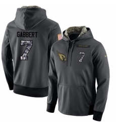 NFL Mens Nike Arizona Cardinals 7 Blaine Gabbert Stitched Black Anthracite Salute to Service Player Performance Hoodie