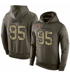 NFL Nike Arizona Cardinals 95 Rodney Gunter Green Salute To Service Mens Pullover Hoodie