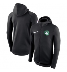 Men Boston Celtics Nike Showtime Therma Flex Performance Full Zip Hoodie Black