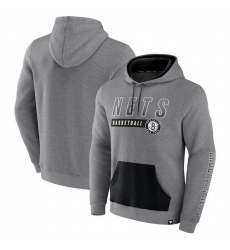 Men Brooklyn Nets Heathered Gray Off The Bench Color Block Pullover Hoodie