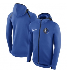 Men Dallas Mavericks Nike Showtime Therma Flex Performance Full Zip Hoodie Blue