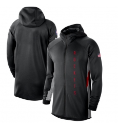 Men Nike Houston Rockets BlackSilver 201920 Earned Edition Showtime Full Zip Performance Hoodie