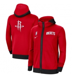 Men Nike Houston Rockets Red Authentic Showtime Performance Full Zip Hoodie Jacket