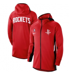 Men Nike Houston Rockets Red Authentic Showtime Therma Flex Performance Full Zip Hoodie