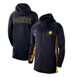 Men Nike Indiana Pacers Navy Authentic Showtime Therma Flex Performance Full Zip Hoodie