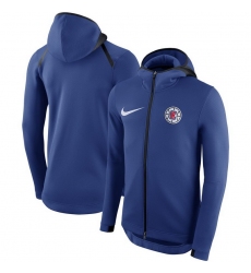 Men LA Clippers Nike Showtime Therma Flex Performance Full Zip Hoodie Royal