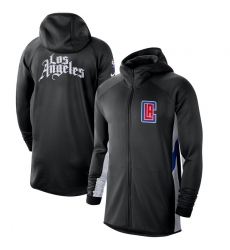 Men Nike LA Clippers BlackWhite 201920 Earned Edition Showtime Full Zip Performance Hoodie