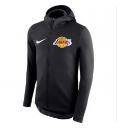 Men Los Angeles Lakers Nike Showtime Therma Flex Performance Full Zip Hoodie Black II