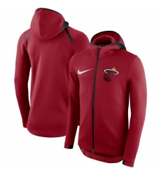 Men Miami Heat Nike Showtime Therma Flex Performance Full Zip Hoodie Red