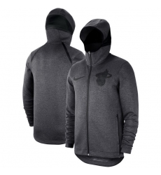 Men Miami Heat Nike Showtime Tonal Therma Flex Performance Full Zip Hoodie Black