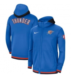 Men Oklahoma City Thunder Nike 75th Anniversary Performance Showtime Full Zip Hoodie Jacket   Blue