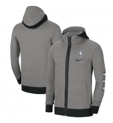 Men Nike Sacramento Kings Heathered Charcoal Authentic Showtime Performance Full Zip Hoodie Jacket