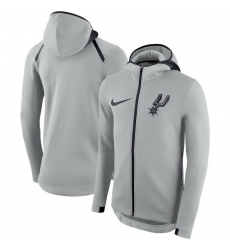 Men San Antonio Spurs Nike Showtime Therma Flex Performance Full Zip Hoodie Silver