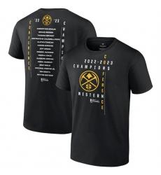 Men Denver Nuggets Black 2022 2023 Western Conference Champions T Shirt