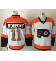 Flyers #11 Travis Konecny White 3rd Stitched NHL Jersey