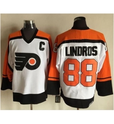 Flyers #88 Eric Lindros WhiteBlack CCM Throwback Stitched NHL Jersey