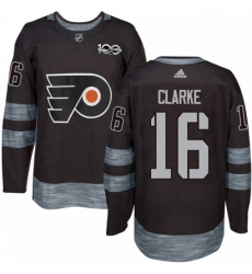 Mens Adidas Philadelphia Flyers 16 Bobby Clarke Premier Black 1917 2017 100th Anniversary NHL Jersey 