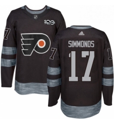 Mens Adidas Philadelphia Flyers 17 Wayne Simmonds Authentic Black 1917 2017 100th Anniversary NHL Jersey 