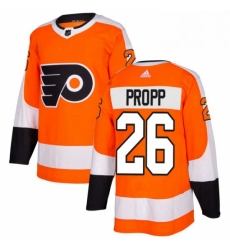 Mens Adidas Philadelphia Flyers 26 Brian Propp Authentic Orange Home NHL Jersey 