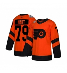 Women Philadelphia Flyers #79 Carter Hart Authentic Orange 2019 Stadium Series Hockey Jersey